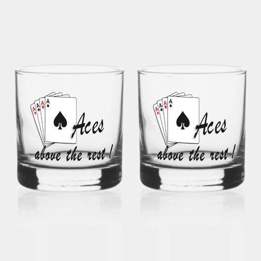 レストガラスの上のエース ウイスキーグラス (正面)