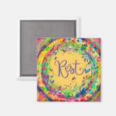 レストビーかわいらしおもしろいインスパイアのフローラ マグネット (正面/裏面)