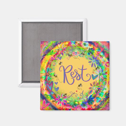 レストビーかわいらしおもしろいインスパイアのフローラ マグネット (正面/裏面)