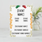 レストライタリアンンイベントと開業式のinvita 招待状 (スタンド正面)