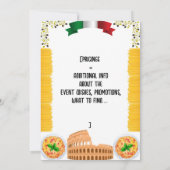 レストライタリアンンイベントと開業式のinvita 招待状 (裏面)