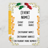 レストライタリアンンイベントと開業式のinvita 招待状 (正面/裏面)