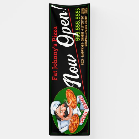 レストライタリアンンピッツェリアピザがオープン！ 横断幕 (縦)