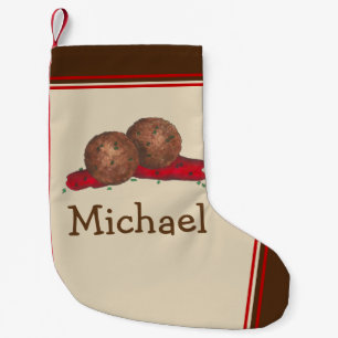 レストライタリアンンフードミートボールマリナーラグルメ スモールクリスマスストッキング