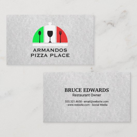 レストライタリアンンロゴ |ピザ 名刺 (正面/裏面)