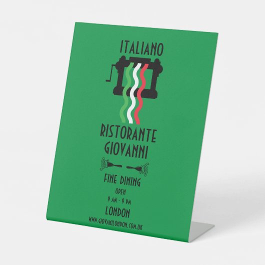 レストライタリアンン宣伝 台座サイン (正面)