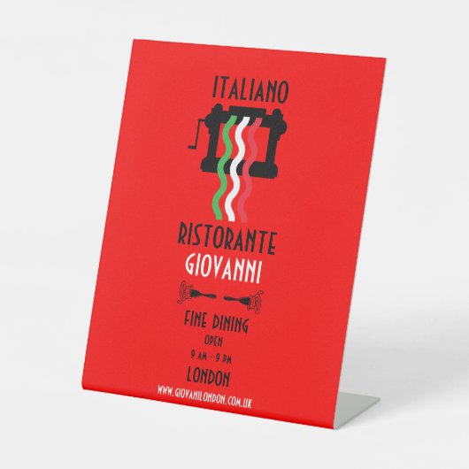 レストライタリアンン宣伝 台座サイン (正面)