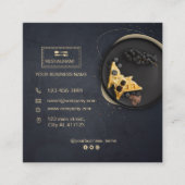 レストラカスタムンドカード |黒いモダン写真 スクエア名刺 (正面)