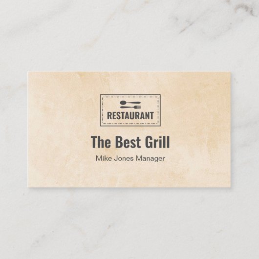 レストラカスタムンドカード |黒いモダン写真 名刺 (裏面)