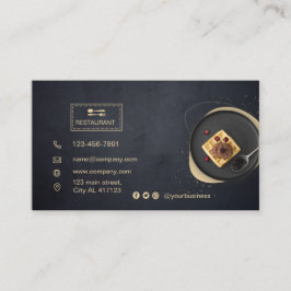 レストラカスタムンドカード |黒いモダン写真 名刺