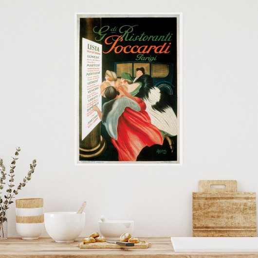 レストラフランスのンヴィンテージ食品と芸術 ポスター (キッチン)