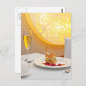 レストランでのデザート ポストカード (正面/裏面)