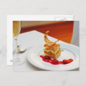 レストランでのデザート ポストカード (正面/裏面)