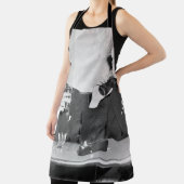 レストランで一緒に座っているカップル エプロン (インサイチュ)