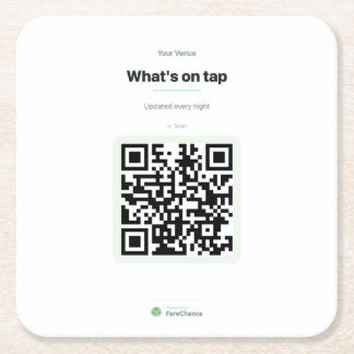 レストランとカフェのためのQRコードコースター スクエアペーパーコースター