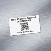 レストランのオンラインメニューQRコード マグネット名刺 (インサイチュ)