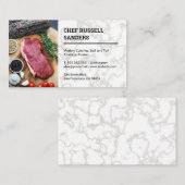 レストランのオーナー | ステーキディナー | シェフ 名刺 (正面/裏面)