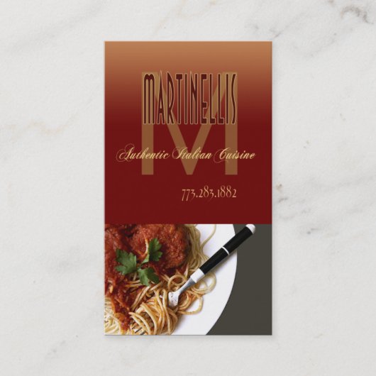 レストランのケータリングの飲食店の料理 名刺 (正面)