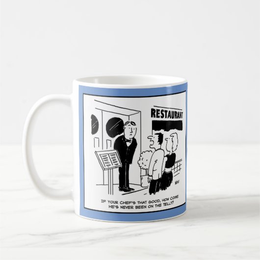 レストランのシェフ頼についてのお客様おもしろい コーヒーマグカップ (左)