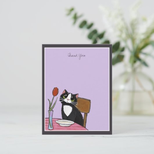 レストランのタキシード猫は感謝していしています サンキューカード (スタンド正面)