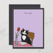 レストランのタキシード猫は感謝していしています サンキューカード (正面/裏面)