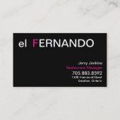 レストランのマネージャーの名刺のシンプルのモノグラム 名刺 (裏面)