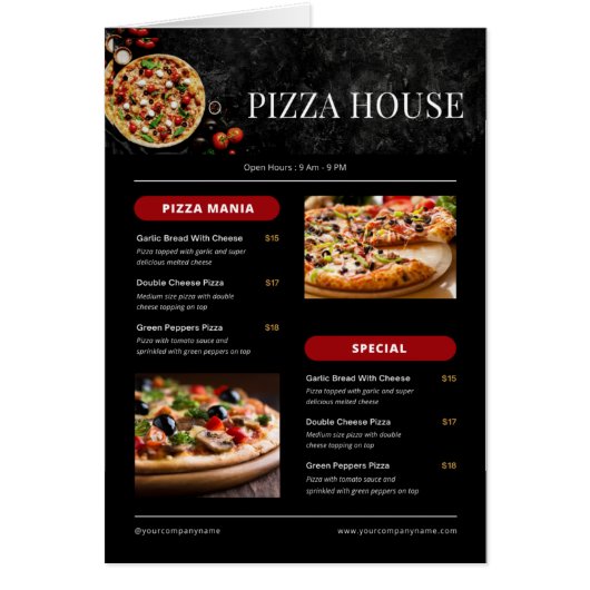 レストランのメニュー (正面)