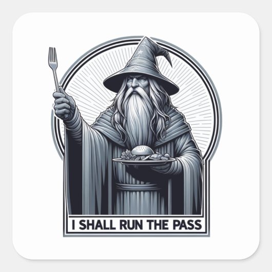 レストランのユーモア走は合格 スクエアシール (正面)