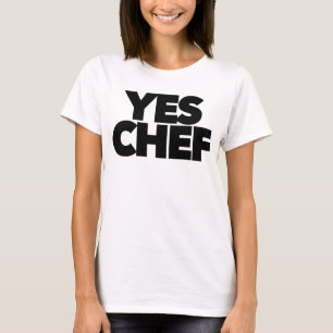 レストランの上司やスタッフへの面白いギフト「Yes chef」 Tシャツ
