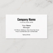 レストランの名刺テンプレート |黄色のプライド 名刺 (裏面)