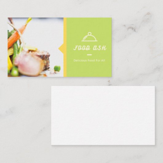 レストランの名刺。 名刺 (正面/裏面)