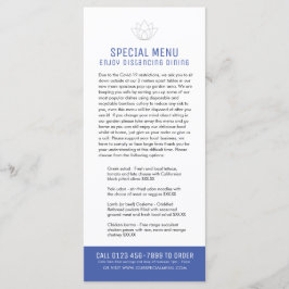 レストランの特別メニューは顧客の青色を制限 メニュー