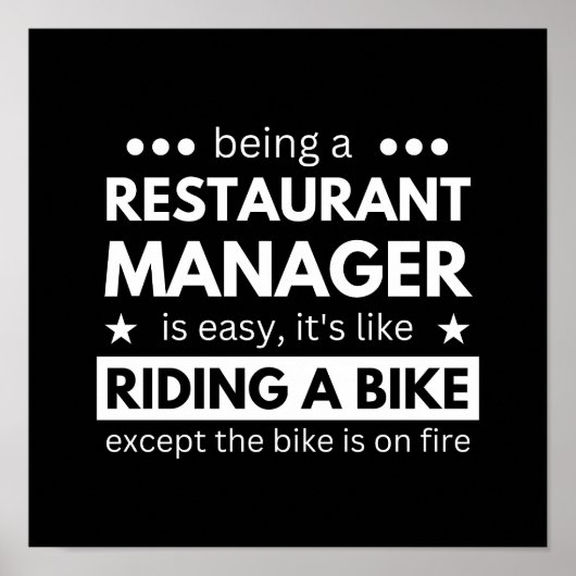 レストランの経営者は簡単でおもしろいある ポスター (正面)