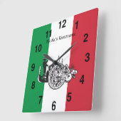 レストランのPizzariaのイタリアンな時計 スクエア壁時計 (傾斜)