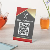 レストランのQRコードデジタルメニュー用卓上サイン 台座サイン (インサイチュ)