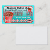 レストランは自由なコーヒークラブカード2を供給します ロイヤリティカード (正面/裏面)