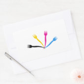 レストランまたはカフェのロゴ 長方形シール (封筒)