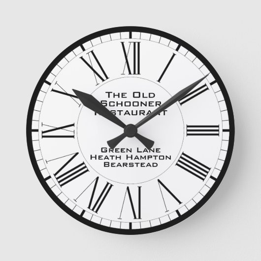 レストランをテーマにした ラウンド壁時計 (正面)