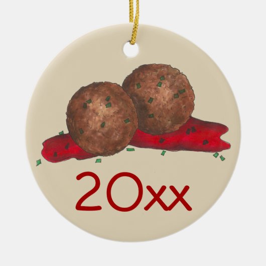 レストランイタリアンフードミートボールマリナラソース セラミックオーナメント (正面)