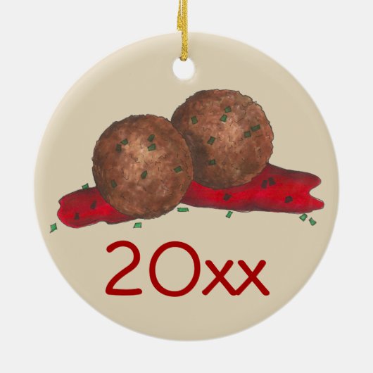レストランイタリアンフードミートボールマリナラソース セラミックオーナメント (裏面)