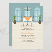 レストランインテリアリタイアメント招待状 招待状 (正面/裏面)