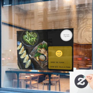 レストランウィンドウの固定 ウィンドウサイン