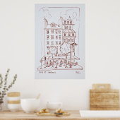 レストランオンブールバード |サンジェルマン,パリ ポスター (キッチン)