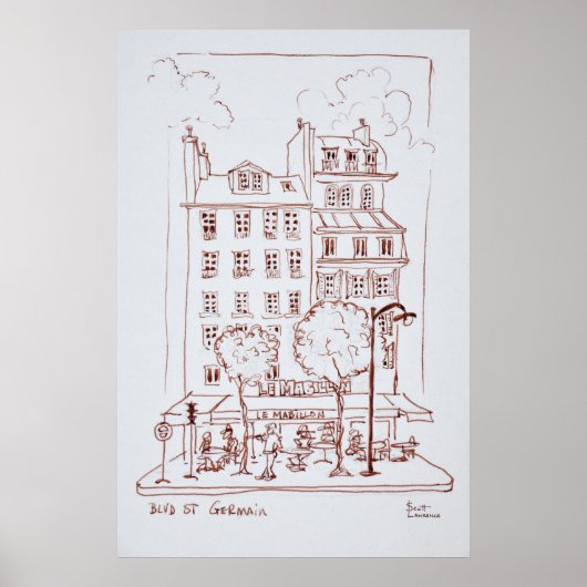 レストランオンブールバード |サンジェルマン,パリ ポスター (正面)
