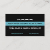 レストランカトラリープレートターコイズ白黒 名刺 (裏面)