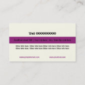 レストランカトラリープレートパープルブラックアイボリー 名刺 (裏面)