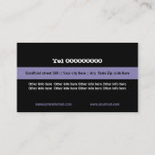 レストランカトラリープレートラベンダー白黒 名刺 (裏面)