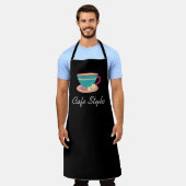 レストランカフェウェイトレス茶カップかわいい エプロン (着用した状態)