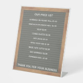 レストランカフェコーヒーショップ店の価格リストPedes 台座サイン (正面)