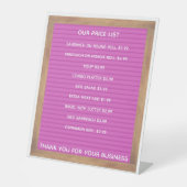 レストランカフェコーヒーショップ店の価格リストPedes 台座サイン (正面)